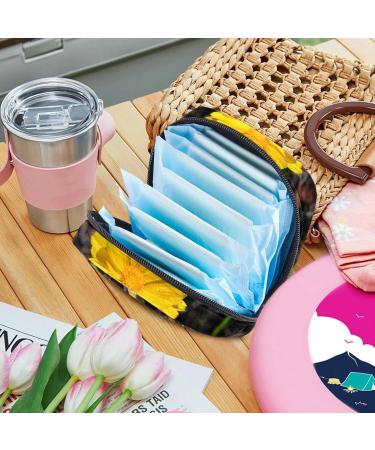 Yellow Flower Lady Napkins Storage Bag | Portable Menstrual Cup Zipper Bag for Teens & Women - Buy Online on GoSupps.com
