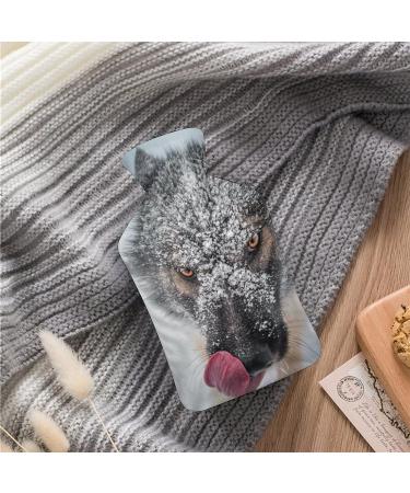 Wolf Hot Water Bottle with Plush Cover | Hand Warmer for Adults & Kids | 26.5x15.3cm - International Shipping Available - Buy Online on GoSupps.com