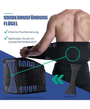 Nativodex Lumbar Support Belt - Back Pain Relief for Men & Women | Effective Stabilization with Support Struts | Black (S) - Buy Online on GoSupps.com