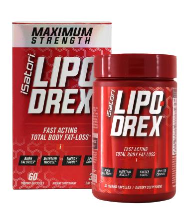 iSatori Lipo-Drex Fat Loss Thermogenic Formula - Focus Blend - Fast Acting Total Body Fat Burner Weight Loss Muscle Maintenance and Appetite Suppressant for Men and Women - 60 Capsules