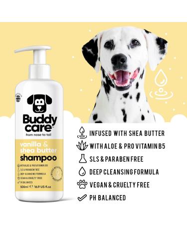 BuddyCare Vanilla & Shea Butter Dog Shampoo - Moisturizing Aloe Vera Formula (500ml X3) - Fresh Scent & Pro-Vitamin B5 - Buy Online on GoSupps.com