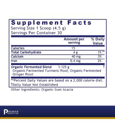 Premier Research Labs Fermented Turmeric Plus - Liver Health, Digestion & Cardio Support - Probiotic-Fermented Blend - Soy & Gluten Free Powder - 4.7 Oz - Buy Online on GoSupps.com