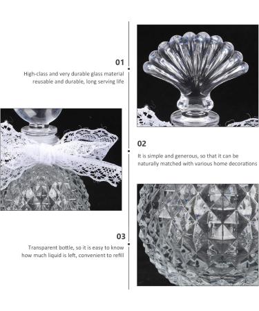 Luxshiny Glass Craft Perfume Bottle with Scallop Shape Lid Perfume Bottle Clear Glass vase Crystal Retro Perfume Container Vintage Embossed Flowers Perfume Bottle - Buy Online on GoSupps.com