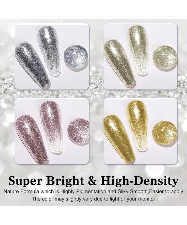 VERONNI Glitter Gel Nail Polish Set - Chrome Platinum Sparkly Colors for Home DIY Manicure - Buy Online on GoSupps.com