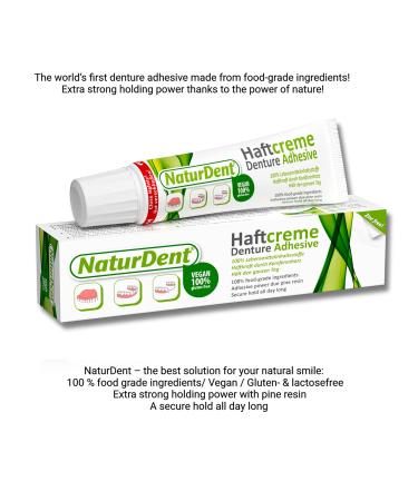 NaturDent Waterproof Zinc-Free Denture Adhesive | Ultra Strong Hold Dental Glue for Upper & Lower Dentures | 100% Food Grade Ingredients | Pack of 3 - Buy Online on GoSupps.com