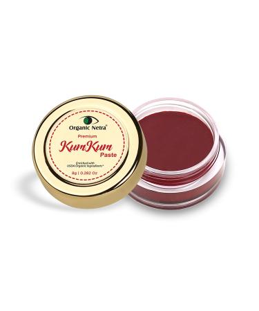 Organic Netra Sindoor/Kumkum Paste |Waterproof Long Lasting Smudge Proof Sindoor |Pure and Natural Deep Maroon Color Long Lasting |Enriched with Natural and Organic Ingredients 0.2 oz