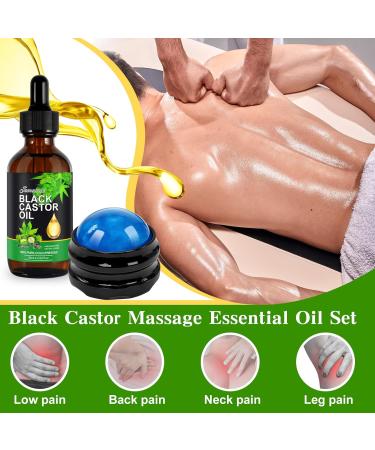 Jamaican Black Castor Oil 60ml | Organic Body Massage Oil for Relaxation & Fuller-Looking Skin | Cold-Pressed Castor Oil Roller Ball - Buy Online on GoSupps.com