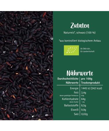 Lotao Organic Black Rice 3x1000g - Royal Pearl Whole Grain | Additive-Free High-Quality Rice for Asian Cuisine - Buy Online on GoSupps.com
