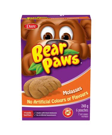Bear Paws Molasses Cookies - Soft Cookie Snack Packs School Snacks Made With Real Molasses Peanut Free 240g 6 Pouches Molasses 240g (6 Pouches)