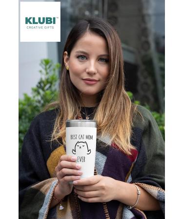 KLUBI Cat Mom Gifts for Women - Travel Mugs/Tumbler - 20oz Mug for Coffee/Tea-Funny Gifts for Cat Themed Things  Lovers  Crazy Cat Lady Gift White - Buy Online on GoSupps.com