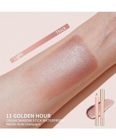 Oulac Nude Gold Eyeshadow Stick - Waterproof & Long Lasting Shimmering Glitter - Vegan & Cruelty-Free (11) Golden Hour - Buy Online on GoSupps.com