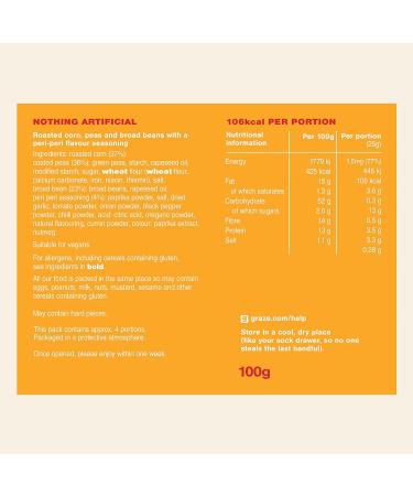 Graze - Peri Peri Crunch Mixed Sharing Snacks Vegan Friendly 100g - Buy Online on GoSupps.com