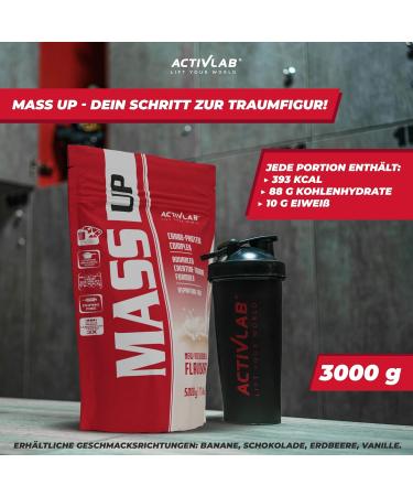 Activlab MASS UP 3kg Weight Gain Protein Powder High Calorie Whey Protein Creatine and Taurine Vanilla Builds Muscle Mass and Strength Massive Mass Gain - Buy Online on GoSupps.com