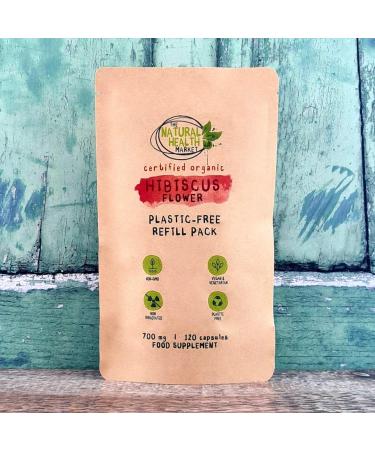 Organic Hibiscus Flower Capsules 700mg - 120 Count Pouch | Soil Association Certified | The Natural Health Market - Buy Online on GoSupps.com