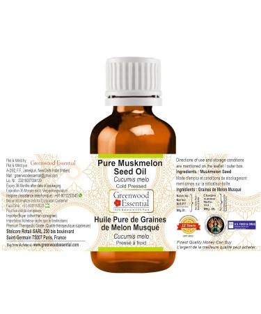 Pure Muskmelon Seed Oil 30ml - Cold Pressed Cucumis Melo - 100% Natural & Organic - Nourishing Skincare Oil - Buy Online on GoSupps.com