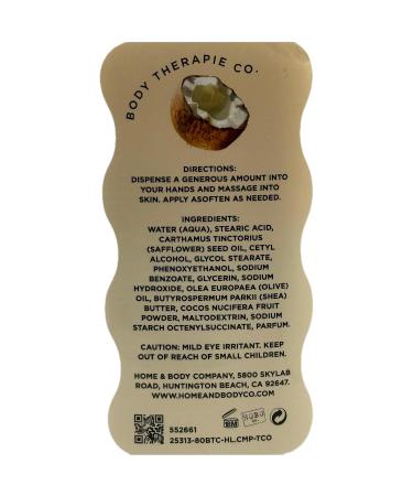 Body Therapie Co. Toasted Coconut Body Lotion Enriched with Coconut Milk 765g 27 oz - Buy Online on GoSupps.com