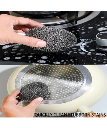 Stainless Steel Scourer with Lanyard Stainless Steel Scrubber Lanyard Wire Balls Reusable Washing Up Sponge for Cleaning Dishes Pots Pans & Grills 9pc - Buy Online on GoSupps.com