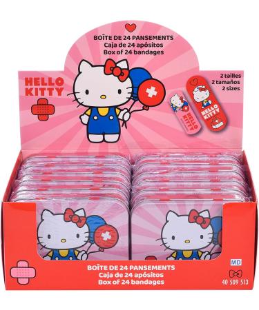 Hello Kitty Pink Children's Plasters in Metal Box - 24 Beautifully Designed Plasters - Perfect for Backpacks - Licensed Product - Buy Online on GoSupps.com