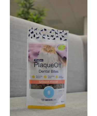 ProDen PlaqueOff Dental Bites Cat Salmon Flavor 60 g For Cats Bad Breath Plaque Tartar Pet Oral Care 60 g (Pack of 1) - Buy Online on GoSupps.com