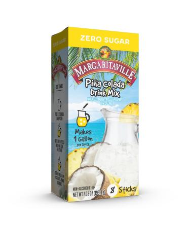 Margaritaville To Go Lot de 8 m langes de boissons en poudre Pina Colada Faible en calories et faible en sucre chaque b tonnet donne 3 5 litres de carafe