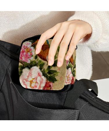 GIAPB Period Bag - Sanitary Napkin Storage and Makeup Pouch (Bird Flower Color) - Buy Online on GoSupps.com