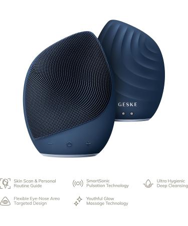 Geske SmartAppGuided Sonic Facial Brush 5 in 1 | Electric Silicone Cleaning & Massage Device | Professional Facial Care - Midnight - Buy Online on GoSupps.com