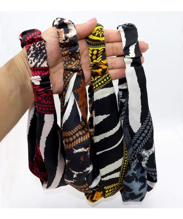 FROG SAC African Headbands Set for Girls, Women, and Teens - Knotted Elastic Twist Headwrap Hair Accessories in Designer Print - Buy Online on GoSupps.com