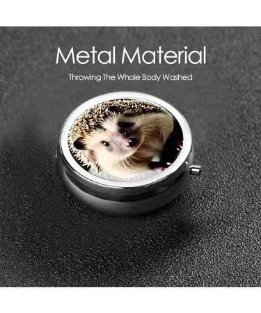 Cute Hedgehog Round Pill Box | 3 Compartment Portable Travel Pill Organizer for International Shipping - Buy Online on GoSupps.com