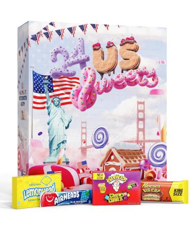 Boxiland 2023 American Advent Calendar I 24 Original Sweets from America I American Advent Calendar Candy
