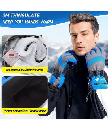 WOLFILIST Ski Gloves - Waterproof, Windproof, 3M Thinsulate Insulated Snowboard Gloves with Zipper Pocket - Touchscreen Winter Gloves for Men Women (Large, Blue) - Buy Online on GoSupps.com