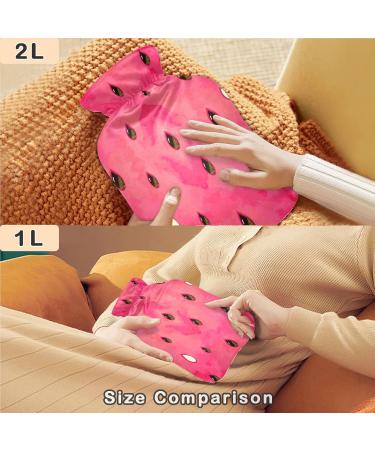 Naanle Watermelon Heat Bottle - 2L Transparent Hot Water Bottle for Bed Hand & Foot Warmer Pain Relief & Cold Therapy | International Shipping - Buy Online on GoSupps.com