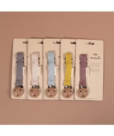 Filibabba Organic Cotton & Wood Pacifier Chain | 21 cm | Nickel-Free Clips | Danish Design for Boys & Girls | Lemon Color - Buy Online on GoSupps.com
