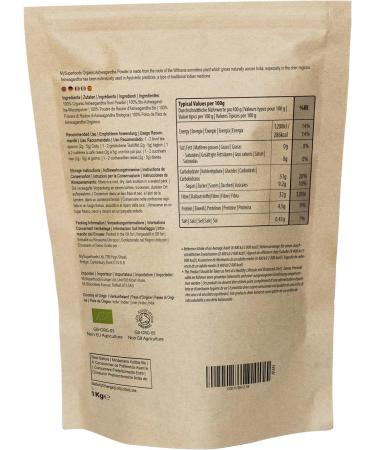 Organic Ashwagandha Powder 1kg - Rich in Vitamin B6 & B12 | MySuperfoods - Buy Online on GoSupps.com