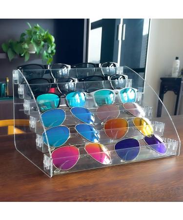 MineSign Sunglasses Organizer Clear Eyeglasses Display Case Sticker Display Tray For Glasses Tabletop Holder Stand (6 layer) 6t