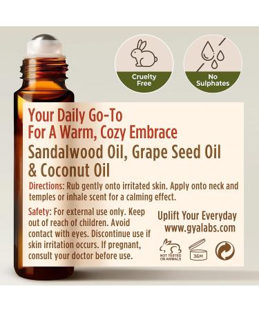 Gya Labs Sandalwood Essential Oil Roll-On - Woodsy Earthy Scent - 10ml (Pack of 1) - Buy Online on GoSupps.com