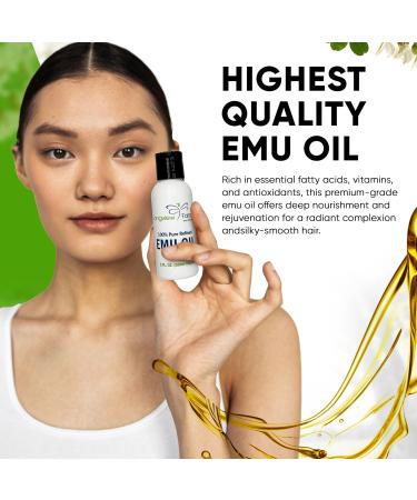 100% Pure Organic Emu Oil - Hair & Body Oil for Healing Pain Relief & Hair Growth | Premium Quality | 2 Fl. Oz - Buy Online on GoSupps.com