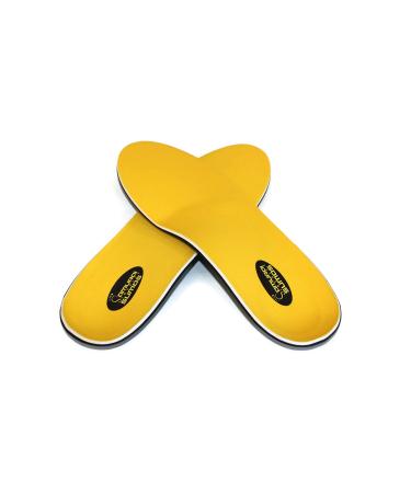 Samurai Insoles Sumos- Super-Padded Orthotics for Flat Feet- Perfect for Work Boots  Roomy Sneakers or Shoes (Mens 11-11 1/2 | Womens 13-13 1/2) Yellow Mens 11 - 11 1/2 | Womens 13 - 13 1/2