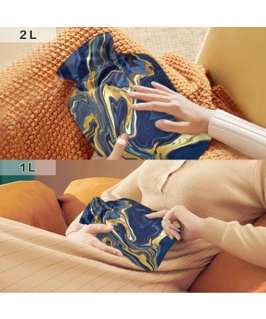 Marble Hot Water Bottle 2L with Cover | Pain Relief Hot Pack for Women - Ideal for Soothing Comfort - Buy Online on GoSupps.com