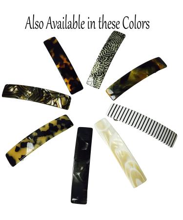 French Amie Oblong Handmade 3.5 Celluloid Automatic Hair Clip Barrette - Strong Hold Clip for Girls & Women - Paris Hair Accessories - Made in France (Tokyo Shell) - Buy Online on GoSupps.com