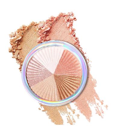 Highlighter Makeup Palette Shimmer Highlighter Palette Long Lasting Face Highlighter Powder Professional Glitter Highlighter Makeup Palette for Women Girls -02