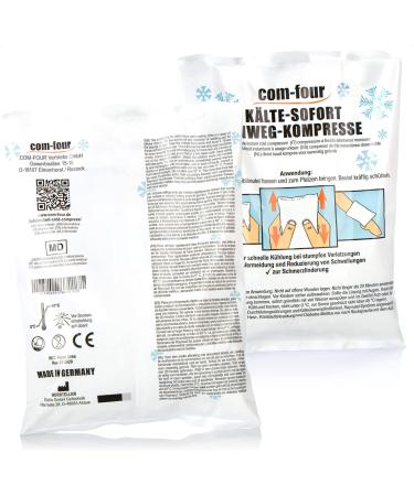 Com-Four 5x Disposable Cold Compress - 21x15 cm Cooling Packs for First Aid | Instant Cold Relief (5-Pack) - Buy Online on GoSupps.com