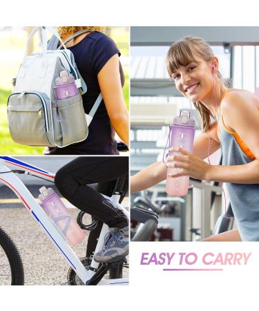 YC Kitchen 1L BPA-Free Water Bottle - Safe Spout Sports Drink Bottle for Fitness Children & Outdoor Activities - Purple/Pink Gradient - Buy Online on GoSupps.com