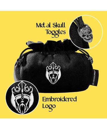 CardKingPro Immense Dice Bag with Pockets - Black | Holds 150+ Dice | Perfect for Dice Hoarders | Patented Design - Buy Online on GoSupps.com