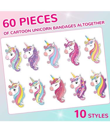 60 Pcs Unicorn Kids Bandages - Cute Cartoon Styles for Girls & Boys - Buy Online on GoSupps.com