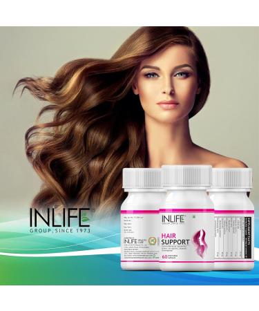 Buy INLIFE Ayurvedic Herbs Hair Support Supplement 500 Mg - 60 Vegetarian Capsules | Natural Hair Growth Formula | Enhance Hair Strength & Health - Buy Online on GoSupps.com