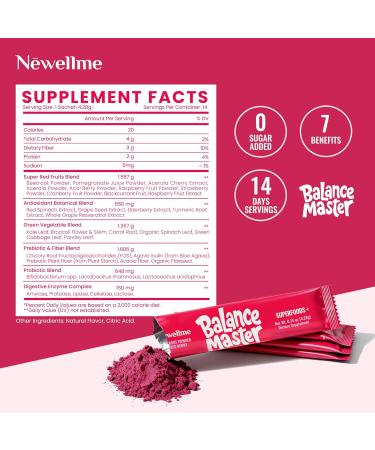NEWELLME Organic Super Reds Beetroot Powder Nitric Oxide & Blood Pressure Support Heart & Circulation Steady Energy Sugar Free Non-GMO Grape Seed Polyphenols 14 Sachets Berry Flavor 14 Daily Packs - Buy Online on GoSupps.com