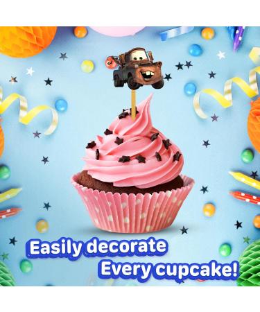 24x Cars Cupcake Toppers Strong Picks Happy Birthday D cor Cupcake Decorations for Kids Birthdays - Buy Online on GoSupps.com