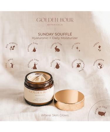 Organic Hydrating Daily Facial Moisturizer | Cruelty-Free Skin Care | SunDay Souffle | Made in USA | 1.7 fl oz with Hyaluronic Acid & Vitamin E - Buy Online on GoSupps.com