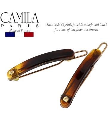 Camila Paris CP2863/2 French Hair Clips for Women & Girls - Pack of 2 Tortoiseshell Side Slide-in Barrette Clips - Strong Hold, No Slip Grip, Fashionable & Durable - 1.25 Inch - Made in France - Buy Online on GoSupps.com
