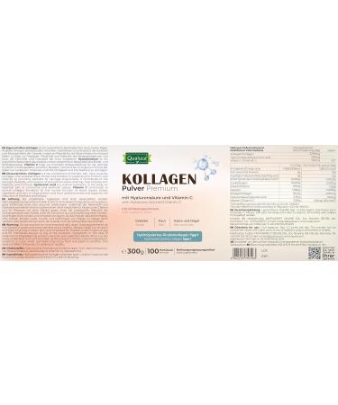 Collag ne avec Acide Hyaluronique et Vitamine C | Type I | 300 g | 100 Portions Ar me Framboise - Buy Online on GoSupps.com